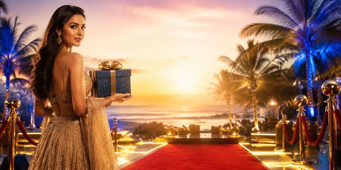 User logging in on mobile device at beach resort